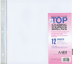 MBI 12x12 White Scrapbook Refill Pages