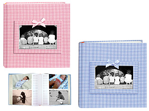 Pioneer DA-200GFRB Gingham Fabric Baby Photo Album