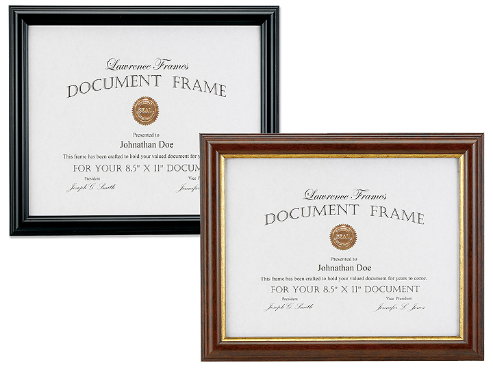 Lawrence 8.5x11 Classic Document Frame Black PhotoAlbumSilver