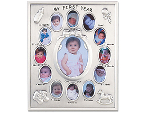 Lawrence Silver Plated Baby First Year Frame