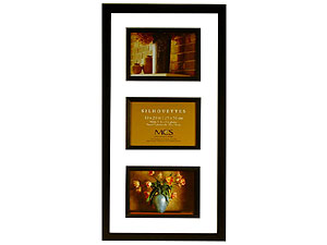 MCS Silhouettes 10x20 Photo Frame For Three 4x6