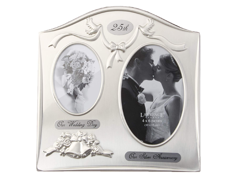 Lawrence Satin Silver 25th Anniversary Frame