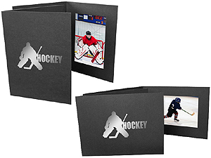 Hockey Player 4x6 Sports Event Photo Folders (25 Pack)