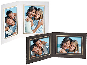 Double View Cardboard Photo Folders w/Foil Border (25 Pack)
