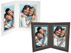 Double View Folder w/Foil Border 4x6 Vertical (25 Pack)