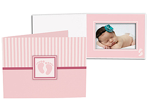 Pink Baby Footprint 4x6 Horizontal Folders (25 Pack)
