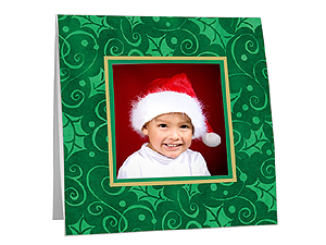 Green Holly Christmas Polaroid Easel Frames (25 Pack)