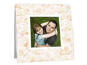 Antique Cream Roses Polaroid Easel Frames (25 Pack)