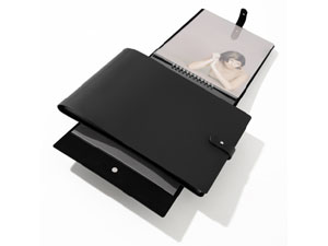 PRAT Pampa 12.5x9.5 Landscape Black Leather Spiral Book
